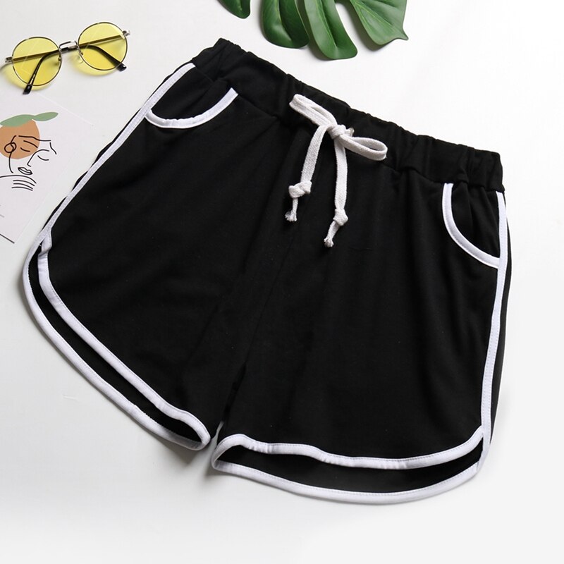 Sommer Streifen Shorts frauen Elastische Taille Hause Lose Beiläufige Shorts Strand Hohe Taille Shorts