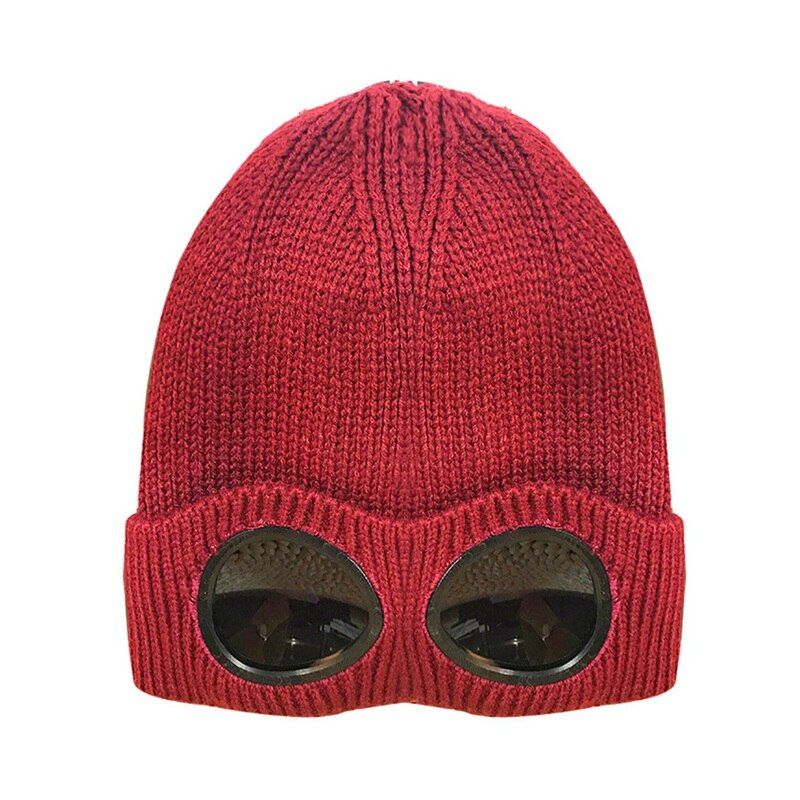 Sports Ski Snow Cap Eye protection Wool Knitted Goggles Thermal Warm Winter Heat Keeper Ear Cold Protector Sports Cap: JR