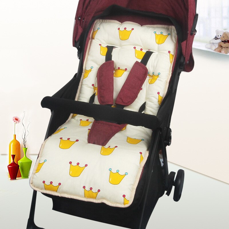 Bomuld blød pude spædbørn barn vogn madras børn vogn barnevogn liner trolley tilbehør vandtæt baby klapvogn siddeunderlag: Beige