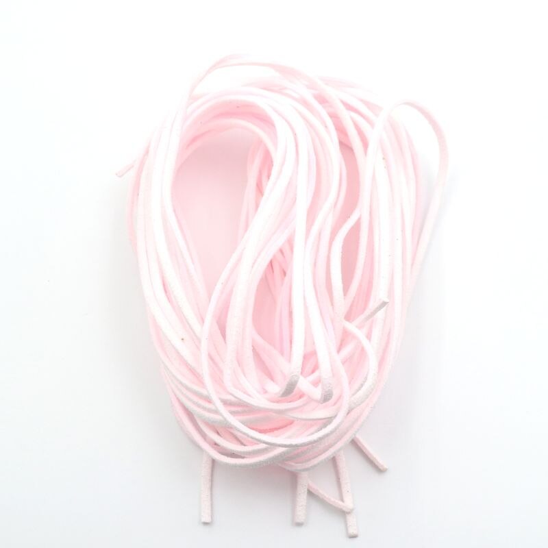 5pcs 1m 3mm Flat Faux Suede Korean Velvet Leather Cord DIY Rope Thread Jewelry Making Decorative Handicrafts Accessories: Light Pink