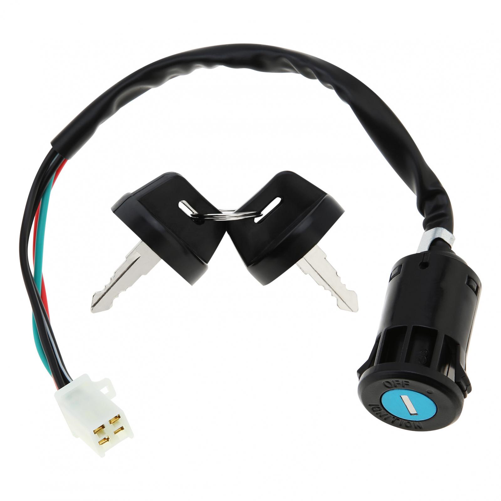 4 cables universales 2 llaves de encendido interruptor de arranque llave de cerradura de puerta accesorios de motocicleta para ATV Go Kart Scrambling motocicleta