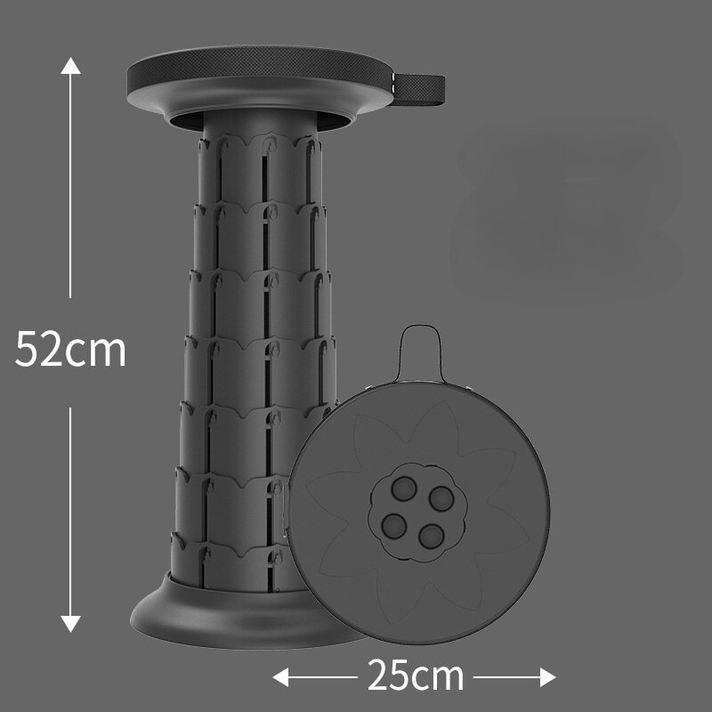 2022 Kantelbare Lotus Vouwen Telescopische Kruk Camping Camping Auto Queuing Draagbare Kruk 10 Kraampjes Verstelbare Hoge Stijl Kruk: lotus - Black