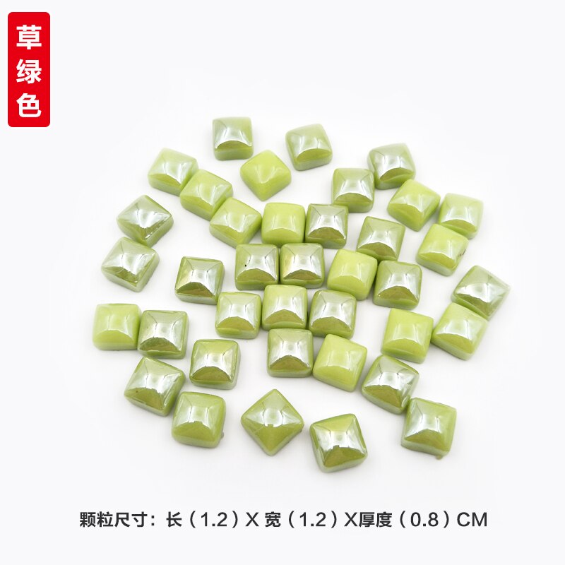 100Pcs Gepolijst Jade Mozaïek Tegels 1.2Cm Vierkante Mozaïek Stenen Kleurrijke Mozaïek Materialen Voor Kinderen/Kids Diy Handgemaakte craft Tegel: 100pcs Cyan-Green