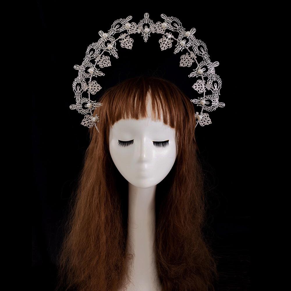Virgen María diadema Halo pelo tocado