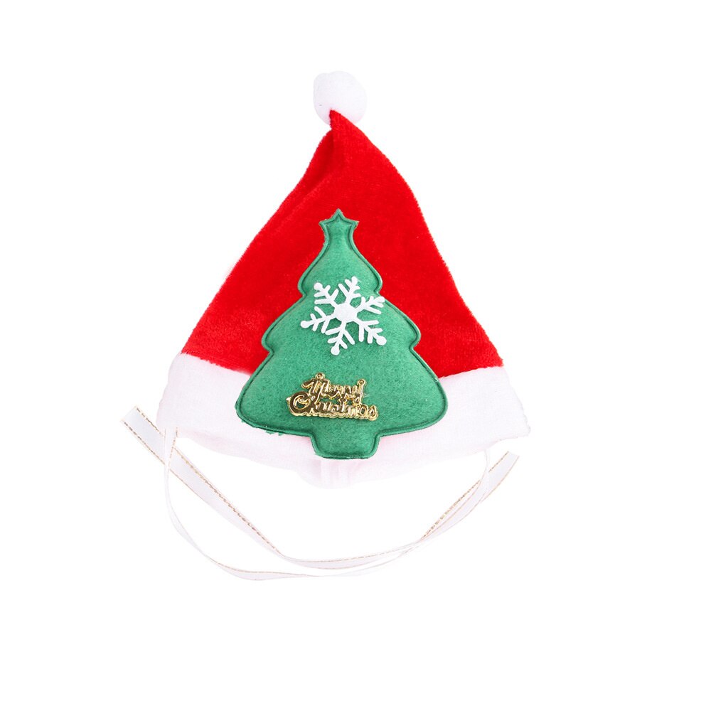 Chapeau de bonhomme de neige de noël pour animaux de compagnie, couvre-chef amusant pour chat, petit et moyen gabarit, accessoires fournitures pour animaux de compagnie,: Green Christmas Tree