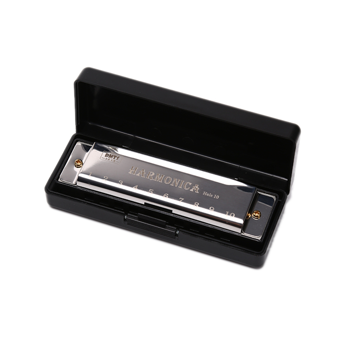 Harmonica Key of C 10 Hole Diatonic Harmonica C with Case for Beginner Students Kids with Case: Silver