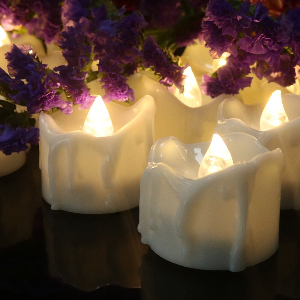 9pcs Christmas LED Candle Lights Clip Christmas Tree Decor Candle Lamps LED Warm White Flash Clip Tears Candle Light