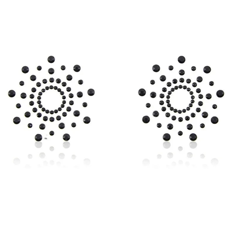 Par de pezones sexis transparentes autoadhesivos transpirables pegatinas cómodas diamantes de imitación pétalos de pecho lencería empanadas sujetadores