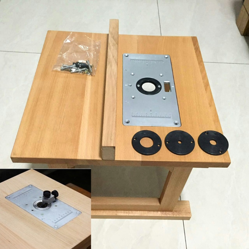 Router flip plade bord indsæt plade guide til træbearbejdning bænke router bordplade fræsning trimning maskine
