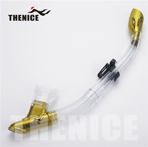 Fuld tør snorkel åndedrætsrør til dykning svømning træning scuba udstyr silica mundstykke thenice: Guld