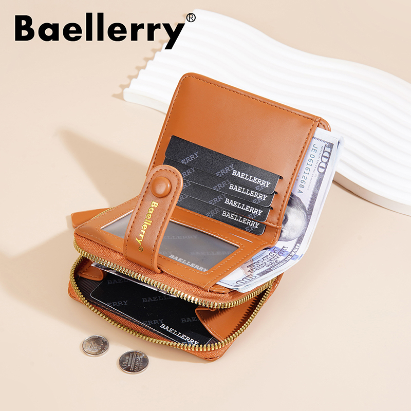 Baellerry-Portefeuille à fermeture éclair pour femme, grande capacité, porte-cartes, sac à main femme, poche à monnaie, motif pierre, supérieure, fille,