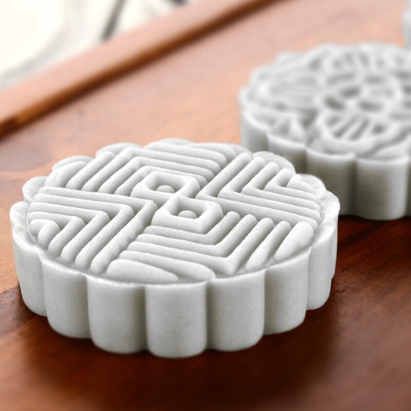 Cake Plunjers Set 75G Ronde Maan Cakevorm Goedkope Keuken Bakvormen Handpers Cakevorm Bloem Mooncake Gereedschappen 8 Stempel