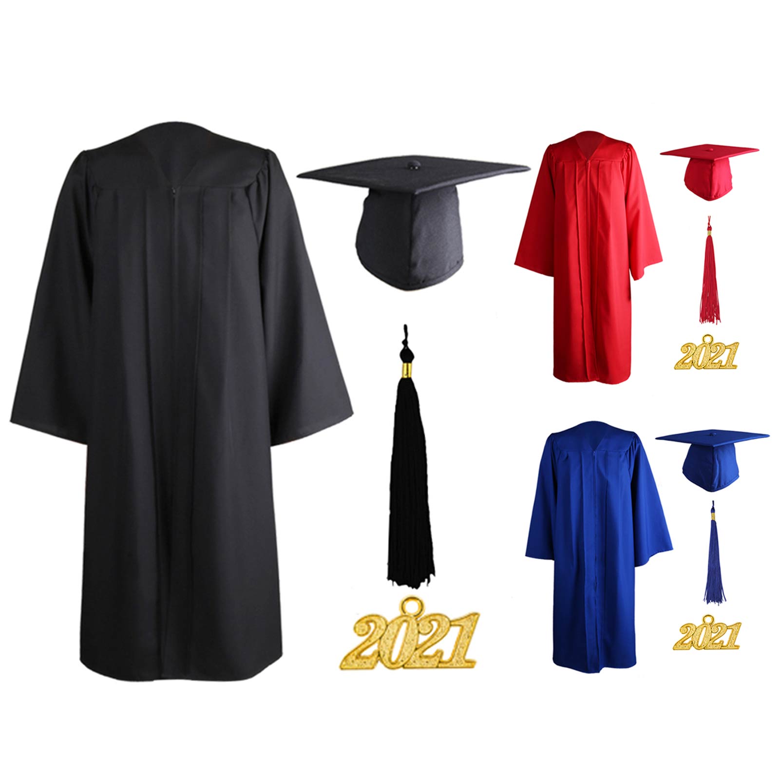 Unisex Adult Graduation Gown Choir Robes Cap Clothing Set For High School And Bachelor Graduate Collage Student Uniform