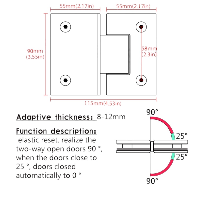 Best Heavy Duty 180 Degree Glass Door Cabinet Showcase Cabinet Clip Glass Shower Door Hinge Replacement Parts Stainless Steel P