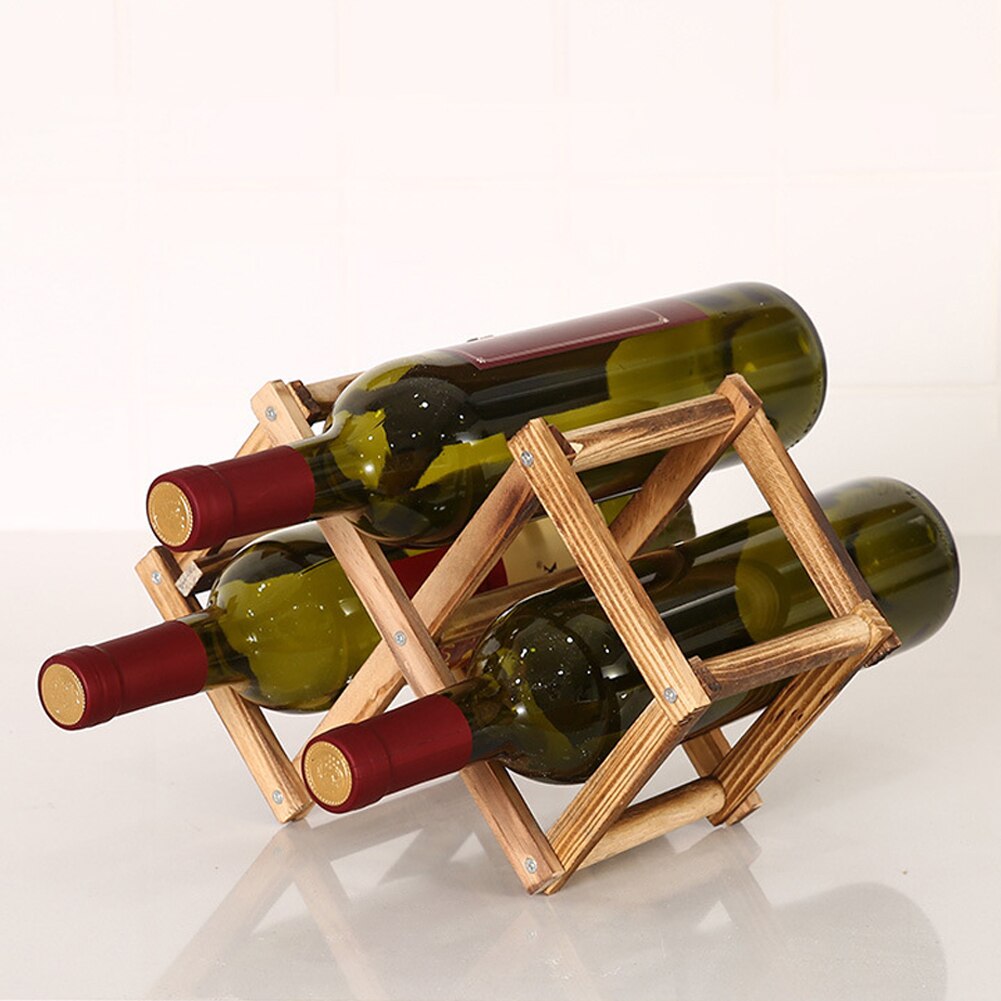 Estantes plegables de madera para vino, soportes de armario para botellas, estante de madera, organizador de almacenamiento para vitrina retro