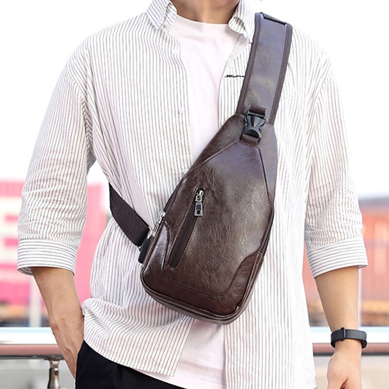 Multifunction Crossbody Bag for Anti-theft Shoulder Messenger Bags Unisex Waterproof Short Trip Shoulder Bag Pack: dark brown