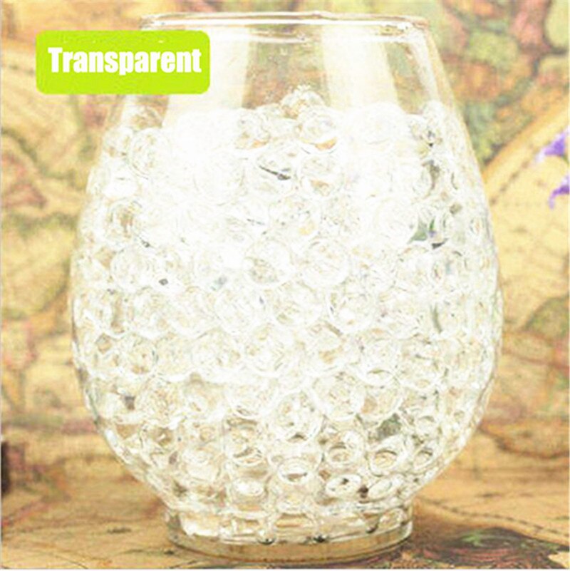 Cuentas de agua de polímero de hidrogel para decoración de boda, bolas de agua para cultivo, decoración con macetas y barro para el hogar, 1000 Uds., 7zSH760: transparent