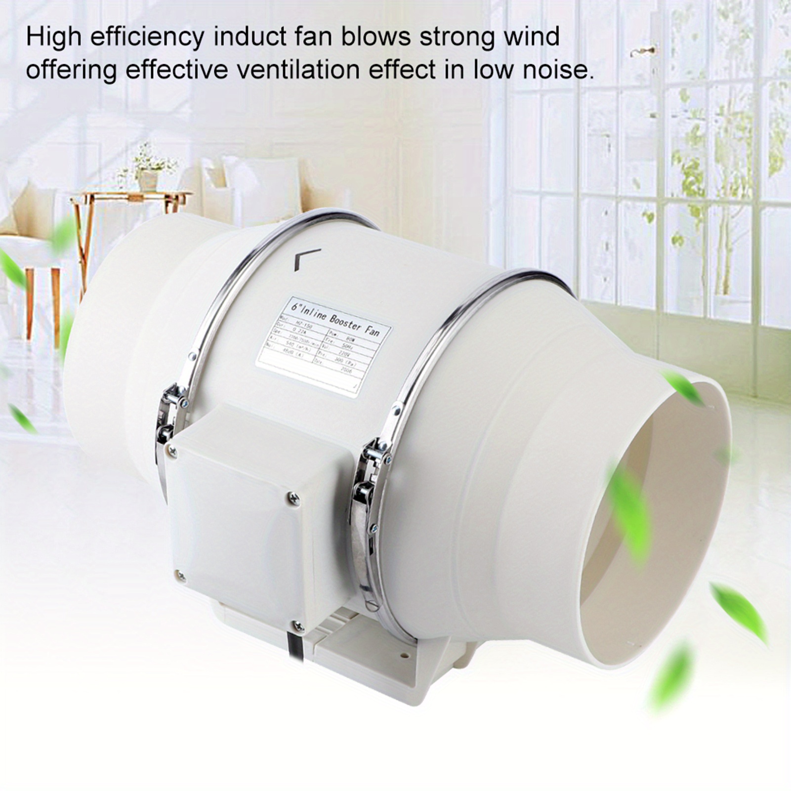 Hocheffizienter Inline-Kanalventilator-Extraktor, leiser Betrieb für Badezimmer, Küchen und Wohnungen, Ideal für hohe Luftfeuchtigkeitsbereiche