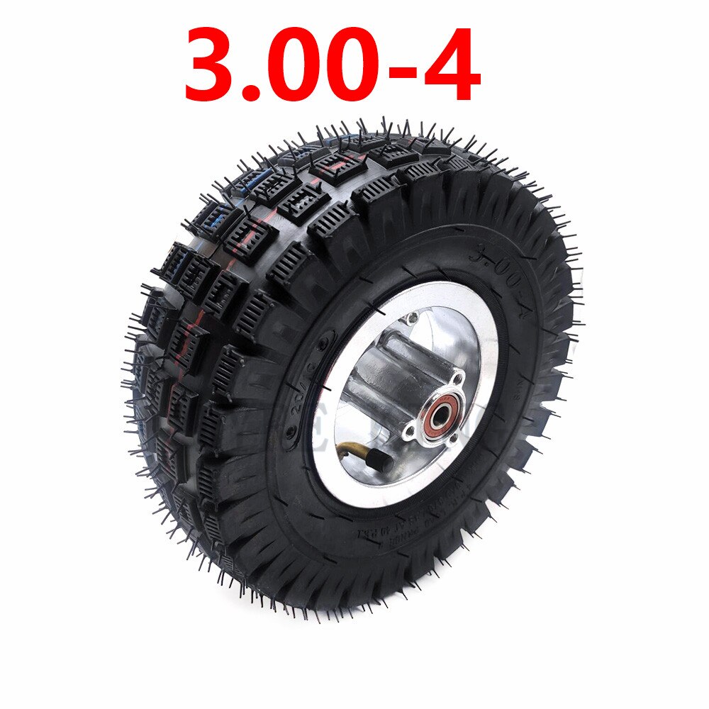 3.00-4 Electric Scooter Rear Wheel with Tyre Alloy Rim Hub and Inner Tube Wheels Gas Scooter Bike Motorcycle: Default Title
