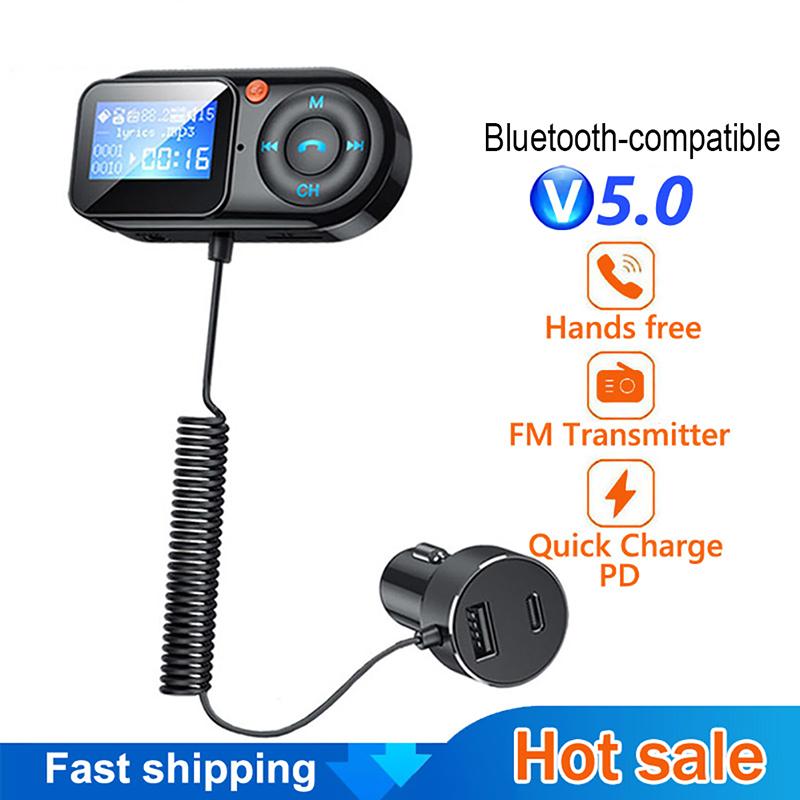 Lecteur MP3 pour voiture, modulateur Audio Aux, USB type-c, mains libres, Bluetooth, câble Flexible, transmetteur MP3 FM, accessoires de voiture
