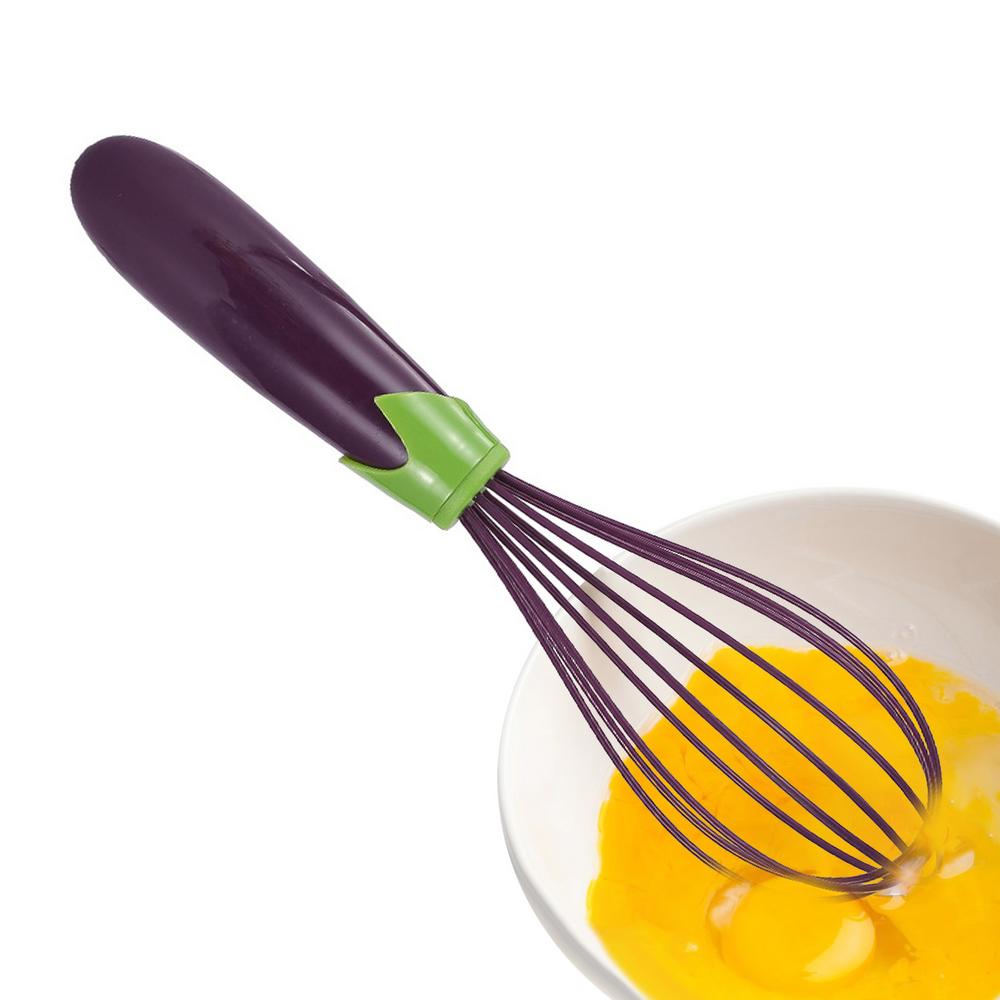 Trzepaczka kuchenna robić mieszania żaroodporna trzepaczka balonowa silikonowa trzepaczka kuchenna robić jajek uchwyt trzepaczka mikser robić nieprzywierającego naczyń kuchennych: Niebieski