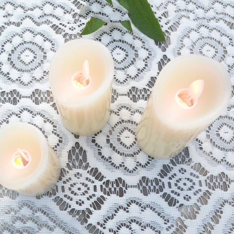 electrical battery operated paraffin wax led candle with swing light for wedding birthday party decoration 6 size option