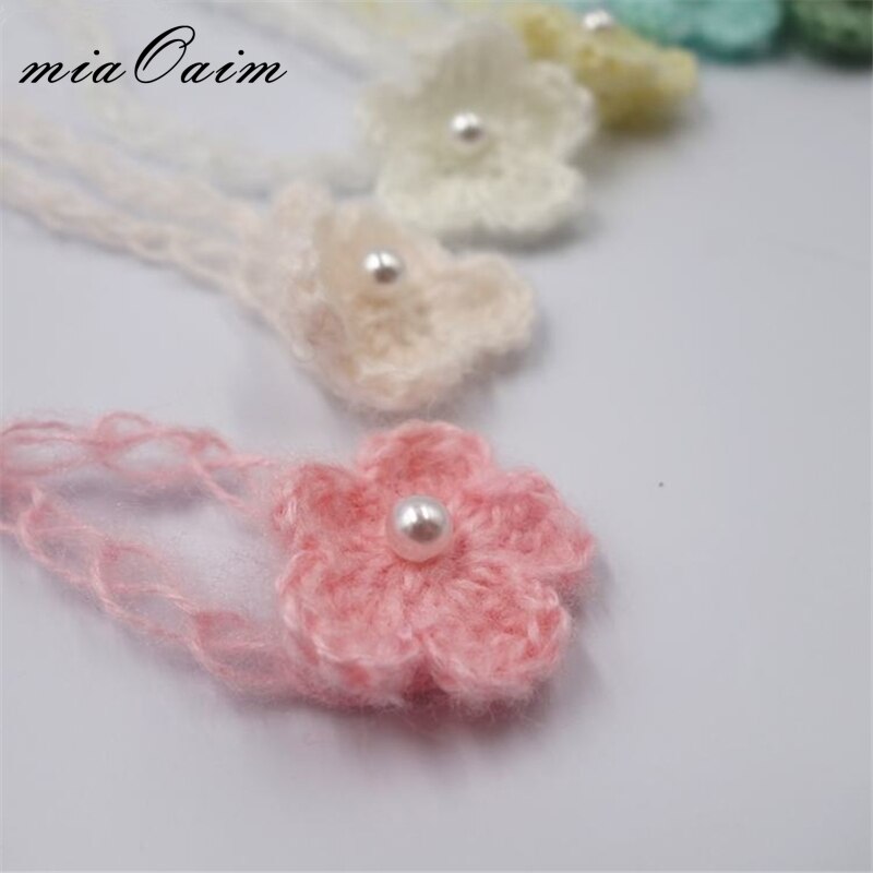 10 stks/partij Handcroche Mohair Baby Meisje Hoofddeksels Haarband Haar Decoratie Baby Shower Hoofdtooi Baby Fotografie Props