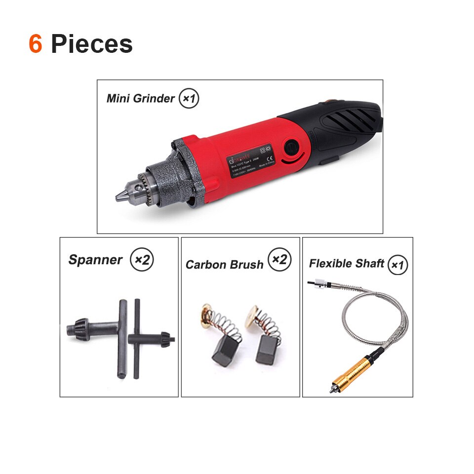 Goxawee 220V Elektrische Grinder Elektrische Boor Stiftslijper Dremel Stijl Graveren Mini Boor Gereedschap Polish Boren Machine: 1337C-3027-1324 / EU