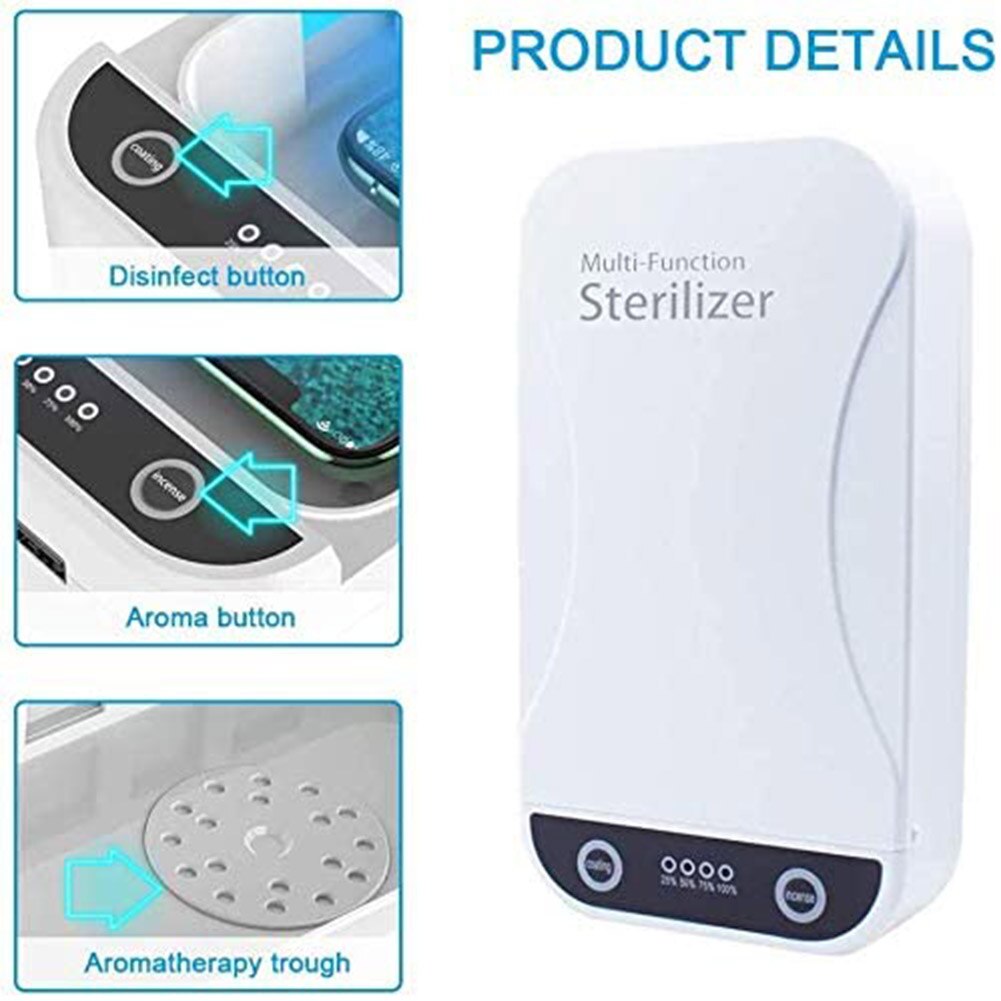 Portable UV Sterilizer Box UV Disinfection Box Makeup Brush Manicure Mask Ultraviolet Cleaning Germicidal Sterilization Case