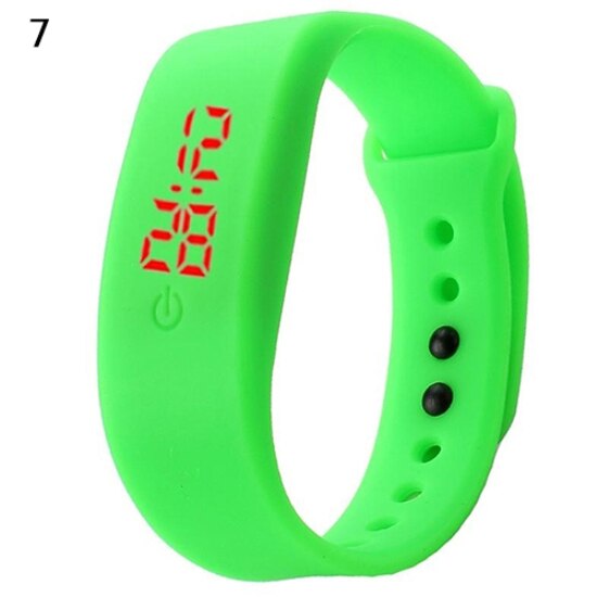Sales! Aankomst Vrouwen Mannen Siliconen Band Band Digitale Led Display Armband Pols Sport Horloge: green
