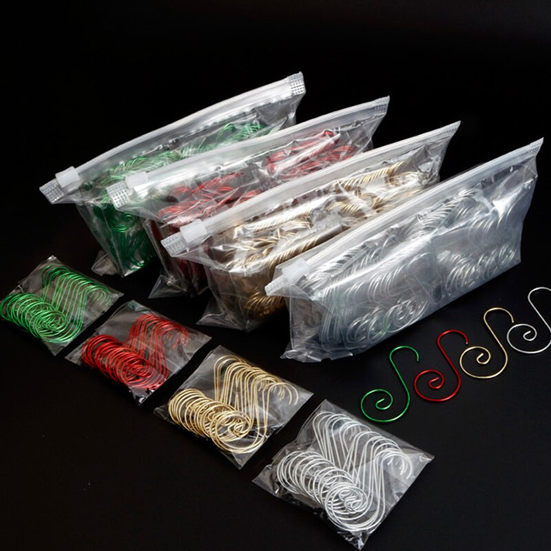 20Pcs 50Mm S Vorm Haak Metalen Hanger Kerst Ornament Levert Metalen Opknoping Haak Kerst Opknoping