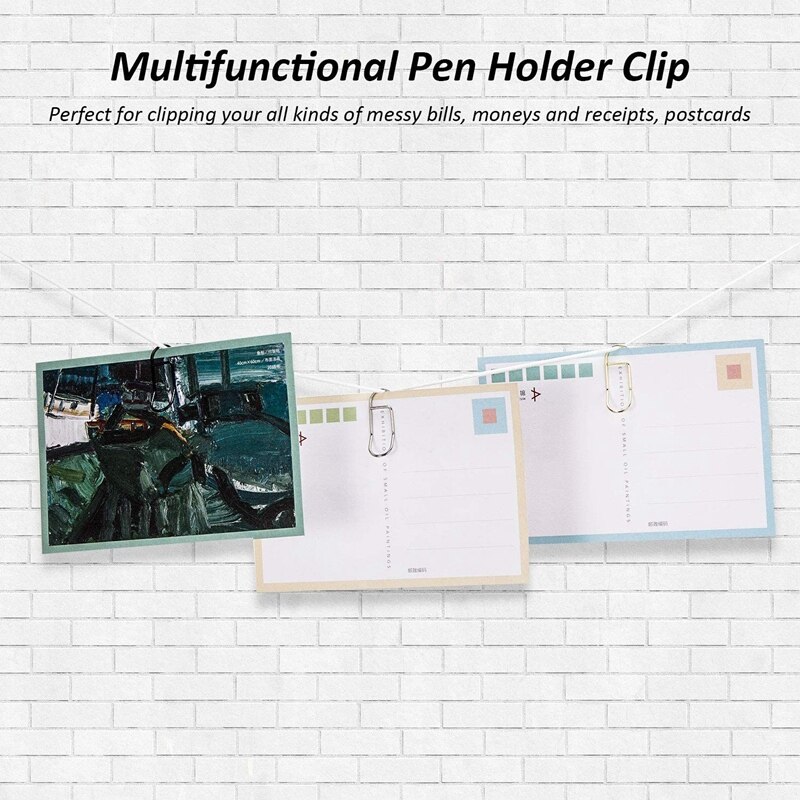 27Pcs Pen Holder Clip Metal Pen Clip Paper Clip for Notebook Journals Travel Office Paper Clipboard School Stationery