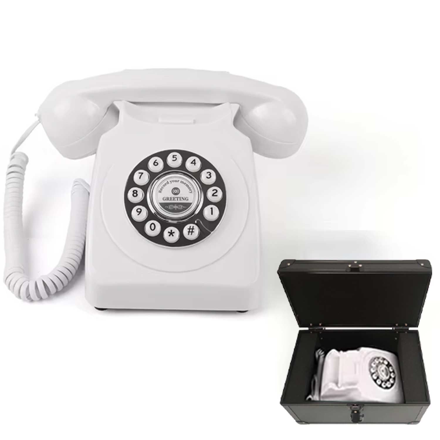 Wedding Audio Guest Book Telephone Suitcase, Audio Guestbook Phone protection box For Wedding Party Gathering Blessing Message T