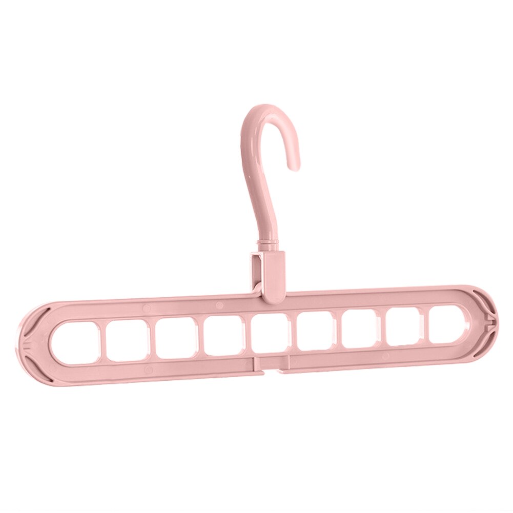 Multi-function Clothes Hanger Rack 360 Rotate Clothing Storage Shelf Organizer Space Saving Hanger Multi-Port Clothing Rack: Pink