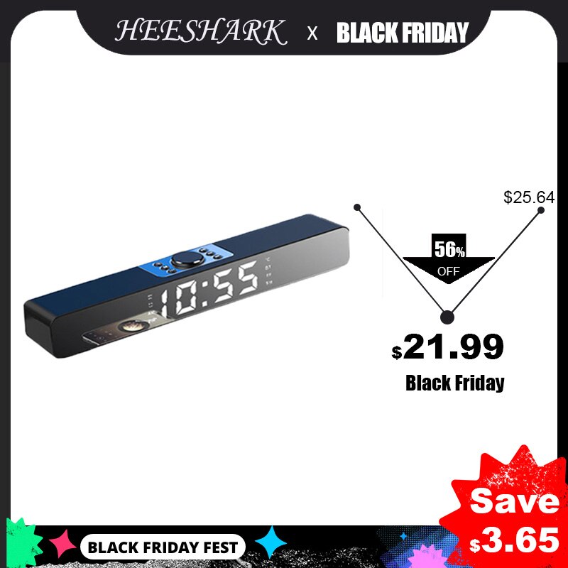 LED TV Sound Bar Alarm Clock Wired Wireless Bluetooth Speaker Home Theater Surround Subwoofer AUX USB for PC TV Computer Speaker