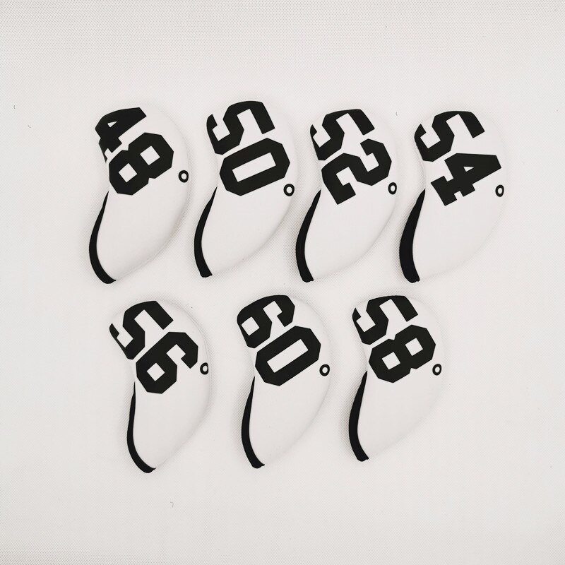 10pcs Set Neoprene Golf Club Iron Cover Sand Head Cover Protective Cap Cover Waterproof Golf Iron Head Covers Golf Accessories: white 7pcs set