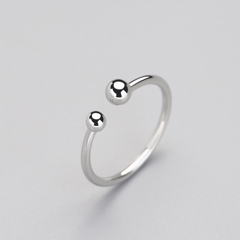 INZATT modisch Minimalistischen Perlen Einstellbare Ring Echt 925 Sterling Silber Edlen Schmuck Für Frauen Party Zubehör Schmuckstück
