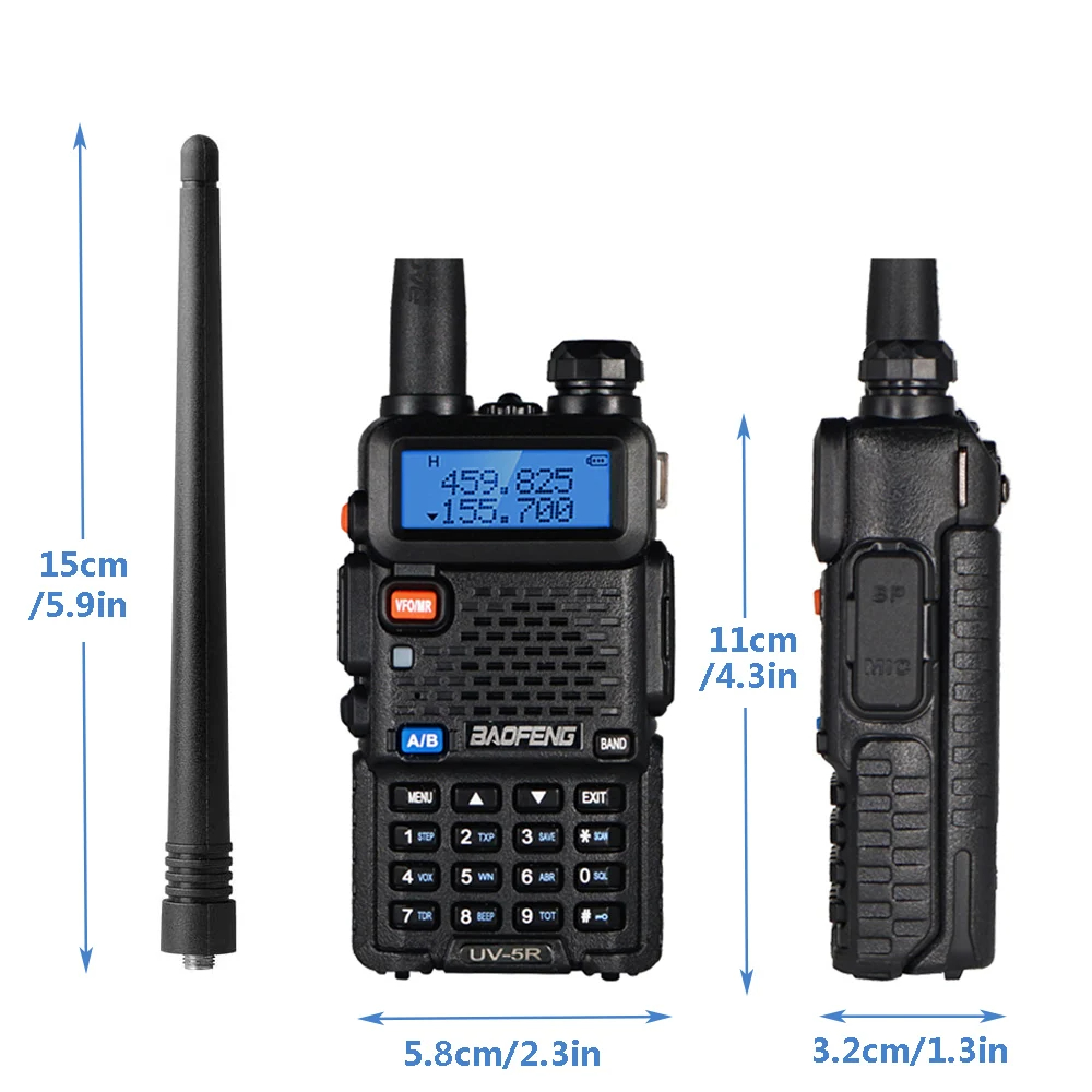 Baofeng uv 5r walkie talkie 5w 8w de alta potência banda dupla presunto rádio em dois sentidos vhf uhf rádio fm transceptor portátil caça 16km