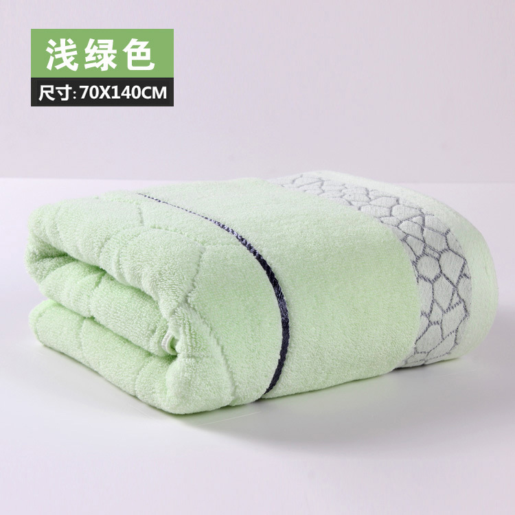 140 x 70cm badehåndklæde 100%  bomuldshåndklæde 7 farver til rådighed bomuldsfiber blødt fint vand terning tekstur jacquard håndklæder: Lysegrøn