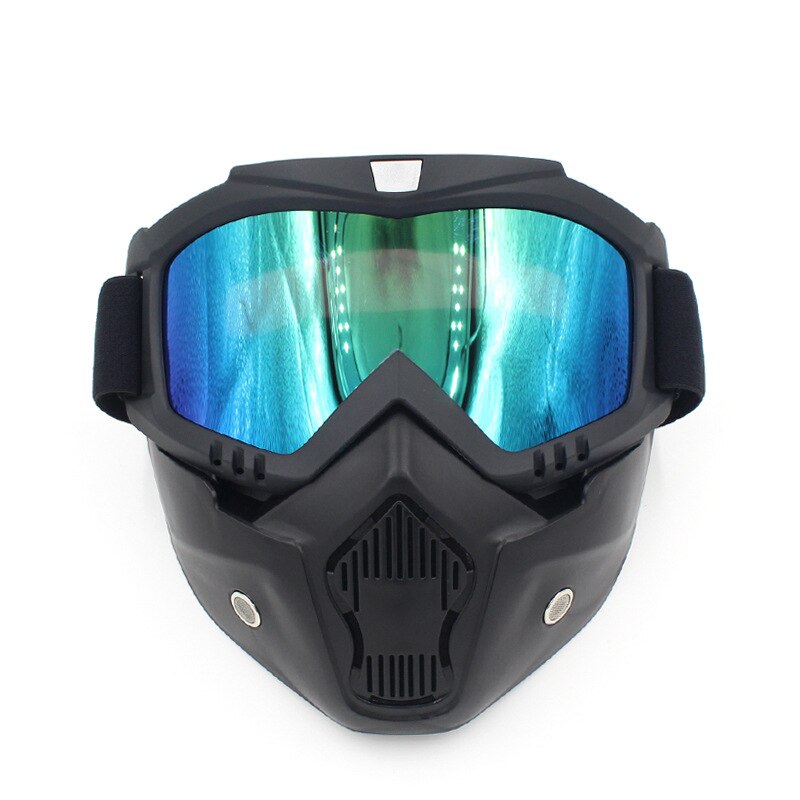 Afneembare Modulaire Motorfiets Rijden Fiets Helm Open Gezicht Masker Shield Goggles