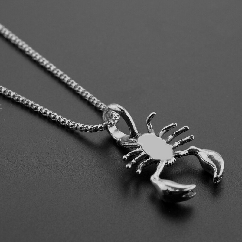 Männer Hip Hop Schmuck Scorpio Lange Kette Silber Farbe Scorpion Anhänger Halskette für Männer Frauen Punk Rock Weihnachten Schmuck