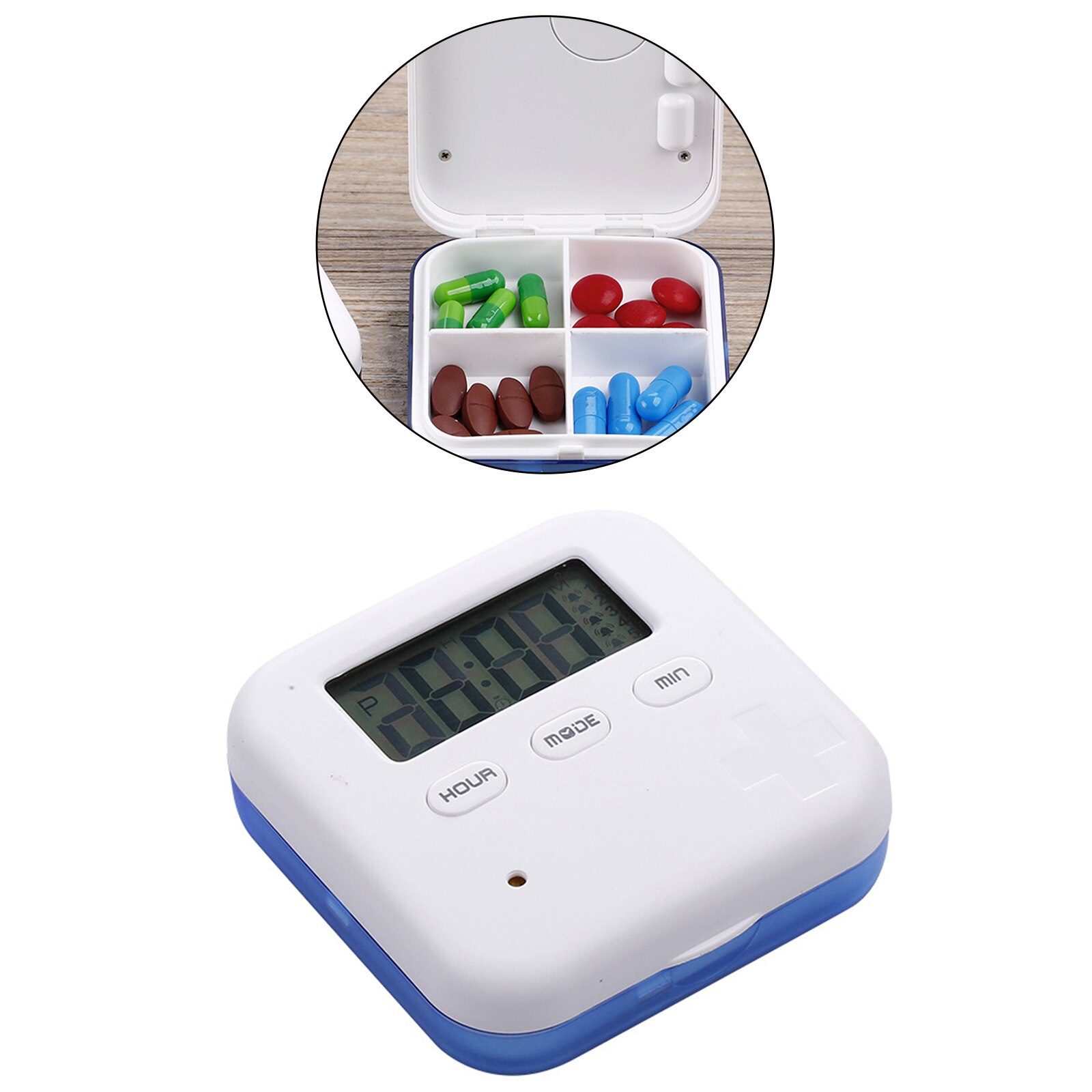 4Compartments Electronic Pill Reminder Storage Organizer Portable Intelligent Container Pill Holder Box Nursing Baby