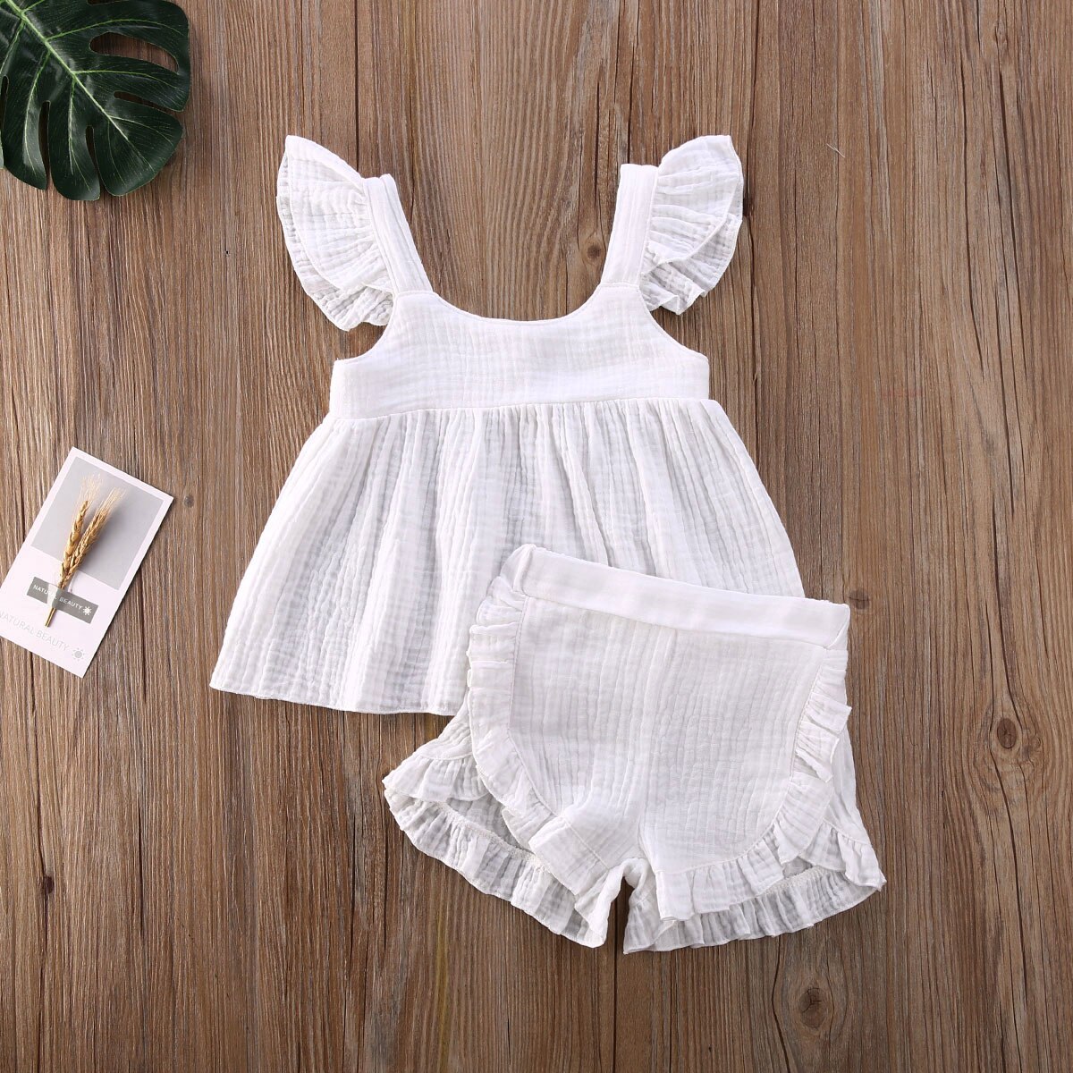 Vêtements d'été pour bébés, ensemble de 2 pièces pour bébés filles, en coton et en lin, chemise hauts haut et short en PP, tenue de soleil solide, tendance