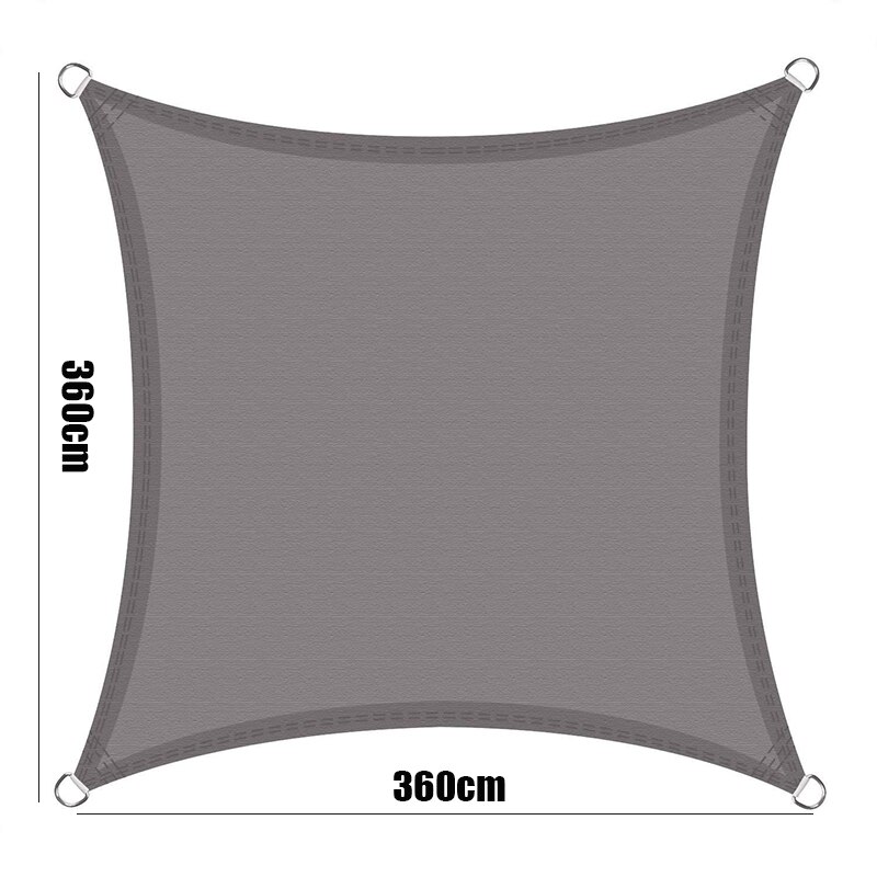 21 farger vanntett skygge seil polyester oxford stoff firkantede markiser solseil solseil for hage terrasse badegård seil: 360 x 360cm