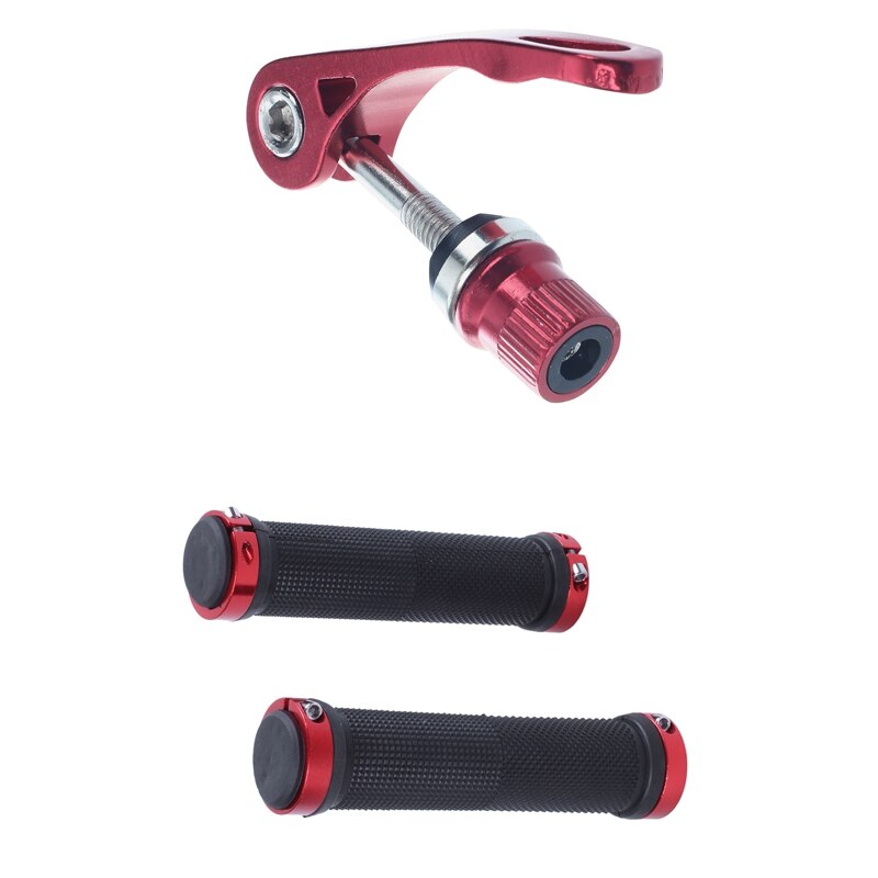 Lever Quick Clamp Tool Bolt Red Alloy Bike Route Saddle & Double Lock on Locking Bmx Mtb Mountain Bike Cycle Bicycle Handle Bar