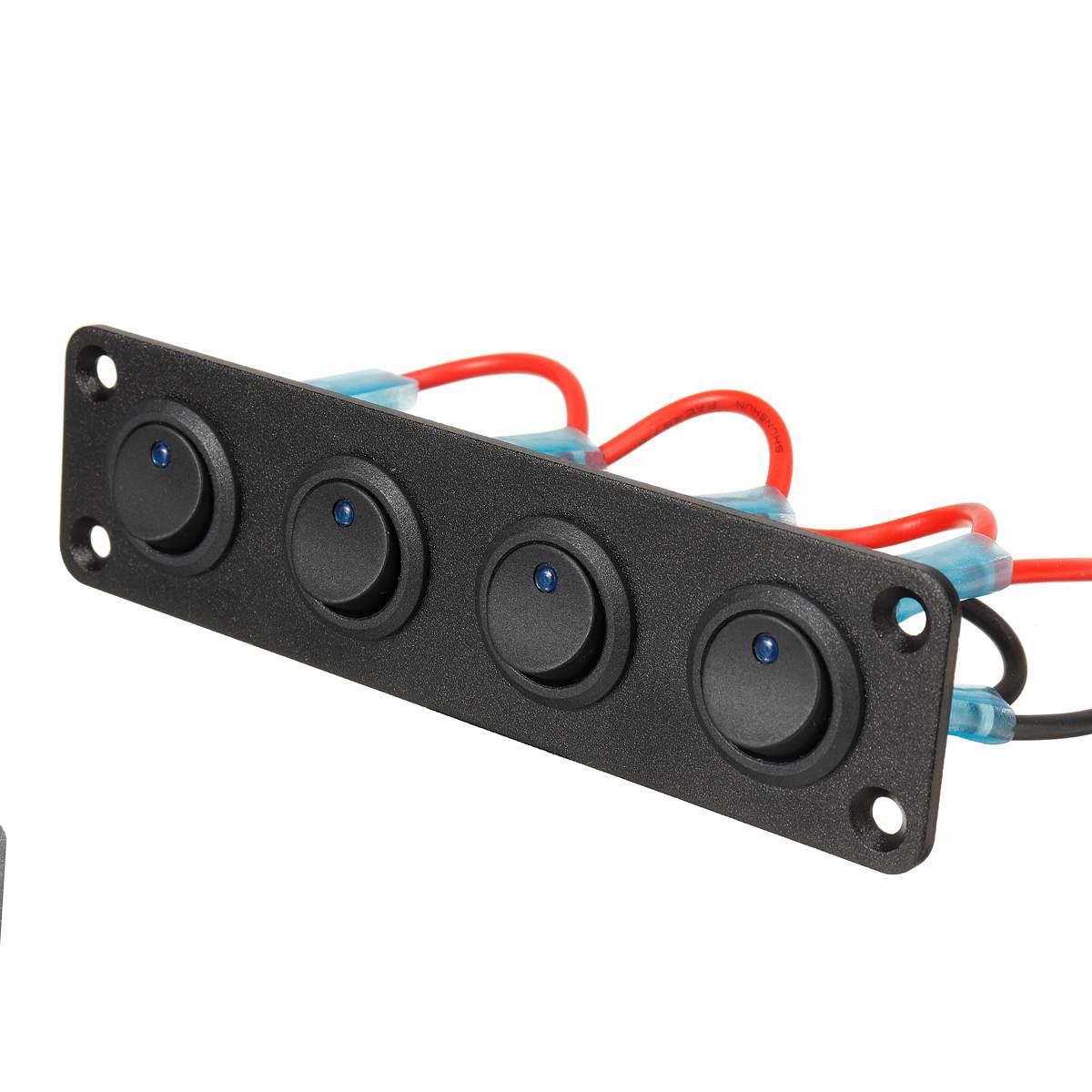 12V 1-4 Gang Toggle Switch Panel USB Car Boat Marine RV Truck Blue LED Universal Styling Accessories Marine Rocker Switch: 4