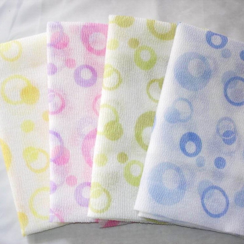 Koreaanse Lange Strips Terug Schuim Badhanddoek Nylon Sterke Zachte Badhanddoek Afdrukken