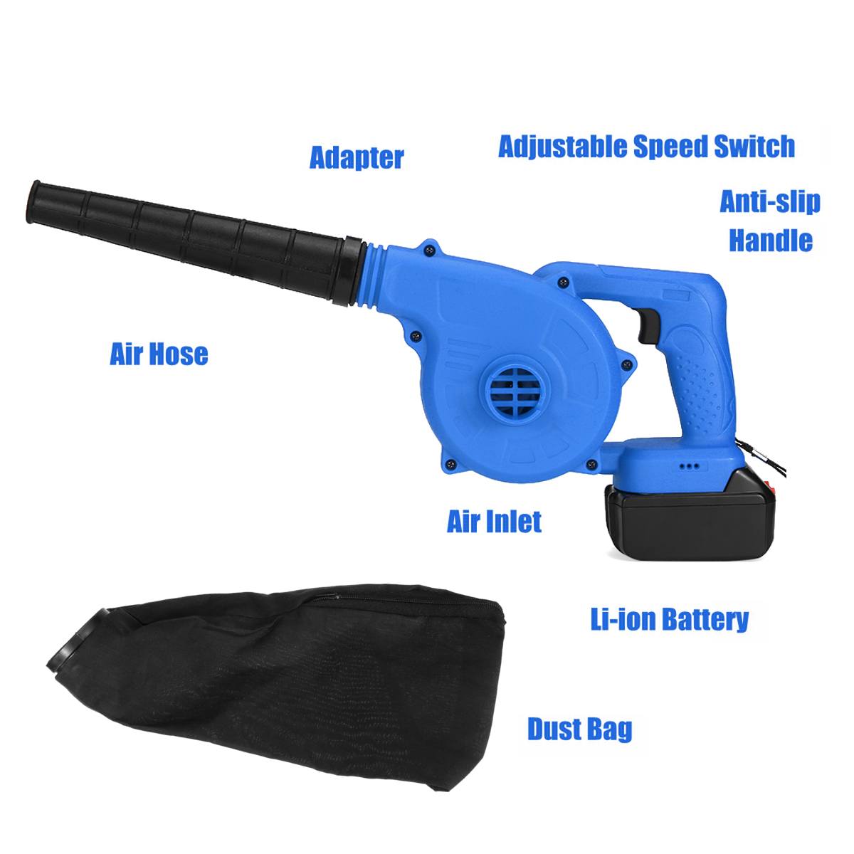 110-240V 128VF 19800Mah Elektrische Luchtblazer Stofdoek Computer Cleaner Dust Blazen Hand Turbo Fan Collector Power tool
