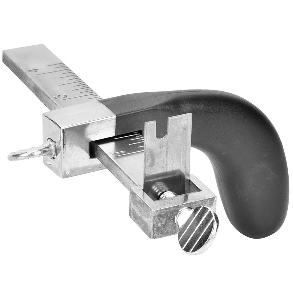 DIY Adjustable Leather Strap Belt Cutter Hand Stainless Steel Strip Cutter Cutting Tool with Aluminium Handle for Leather Craft