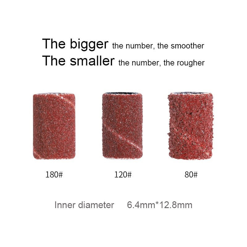 100 stuks/zak nagelslijpkop in verschillende maten, pedicure, nagelkunstaccessoires voor gelnagellakremover